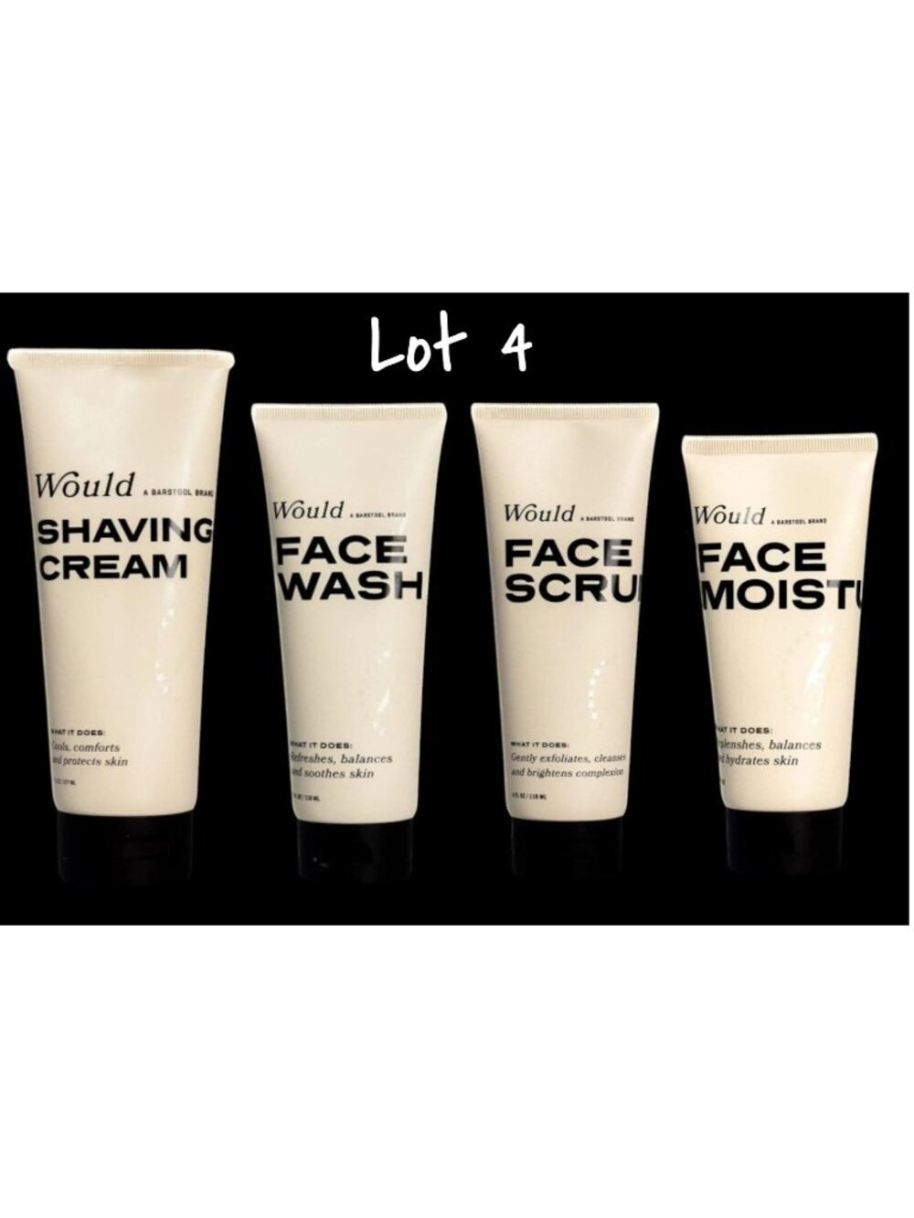 Would Facial set with shaving cream, face wash/scrub, and moisturizer lot of 4